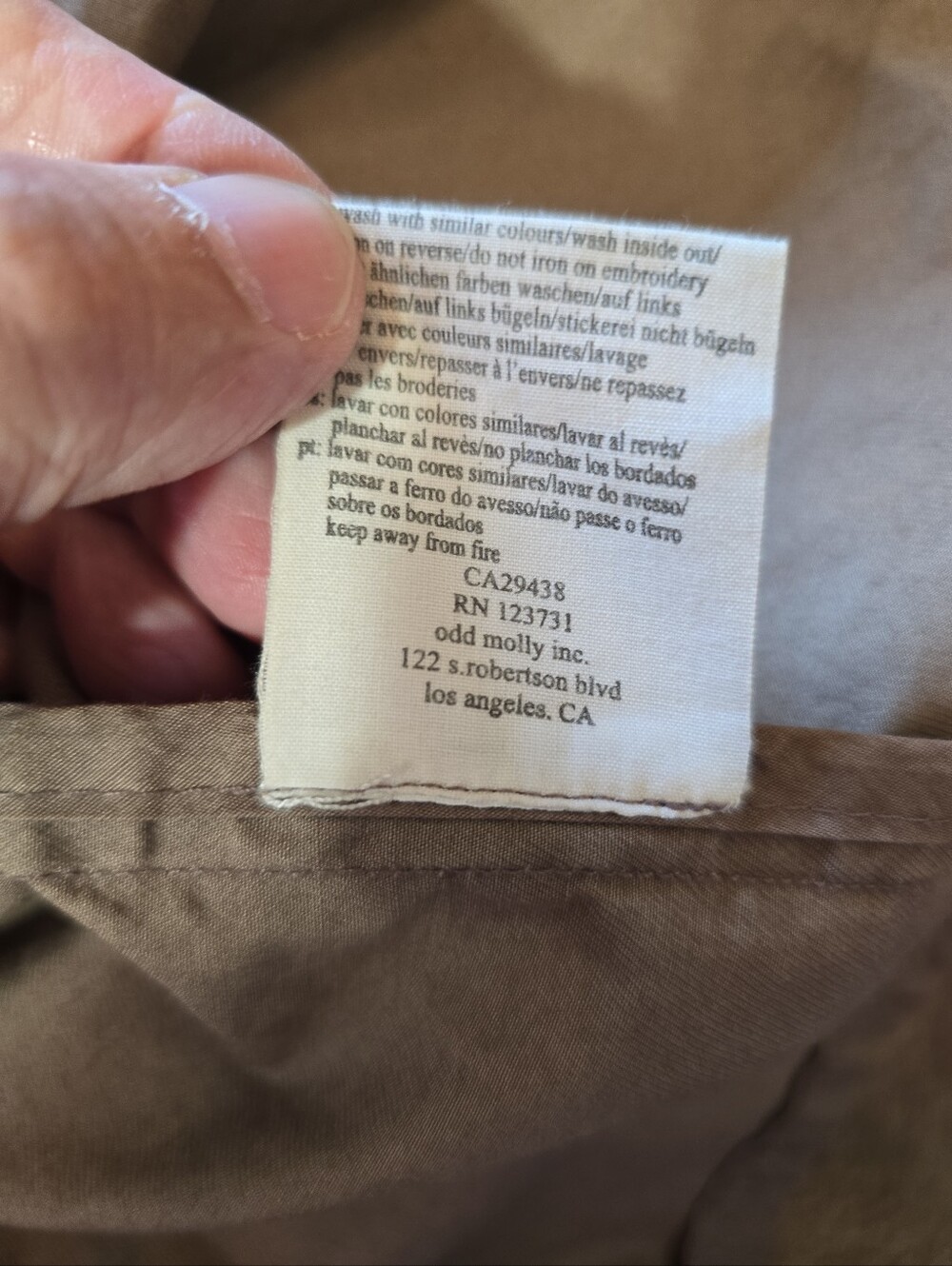 ODD MOLLY Taupe Embroidered Floral Long Coat No Size Tag See Measurements - Picture 10 of 11
